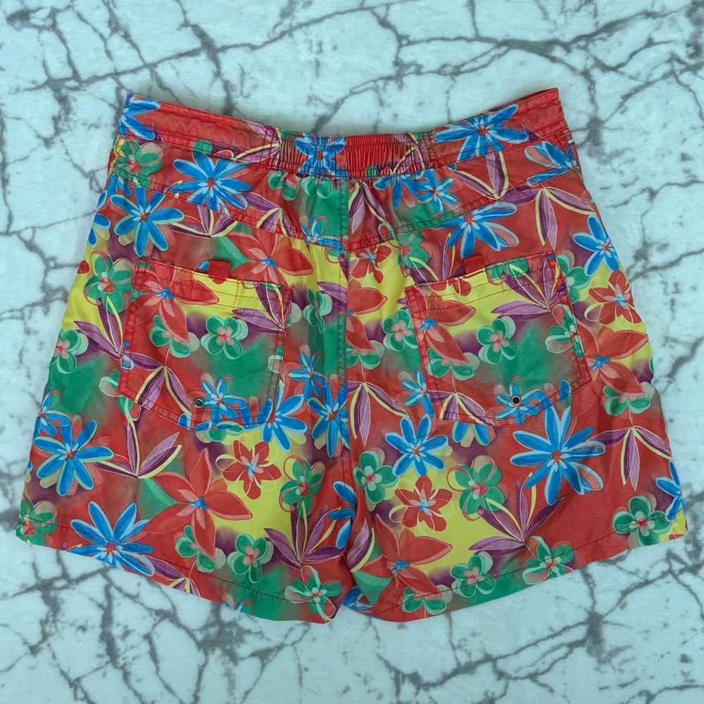 BODY GLOVE Swim Board Shorts Women's M Floral Print Red Blue Green Flowers - Picture 8 of 8